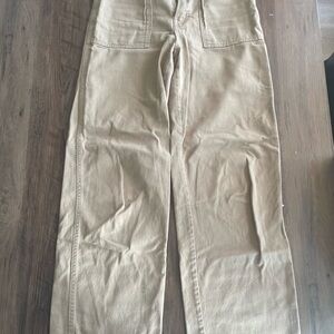 H&M High-Rise Wide-Leg Jeans in Light Tan
